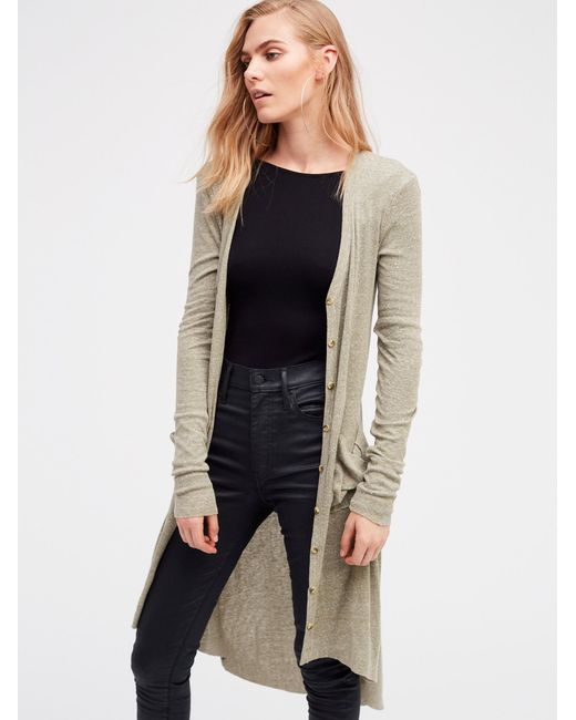 Free people ribbed up maxi cardigan sale